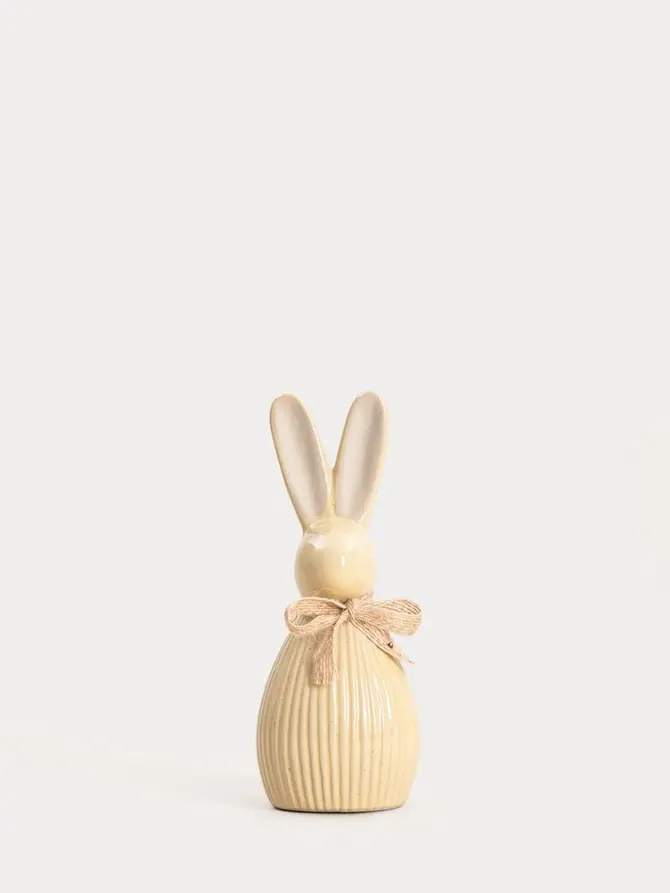 Figurka CAVLO zając ryflowany mały, jasny żółty 6x17 cm