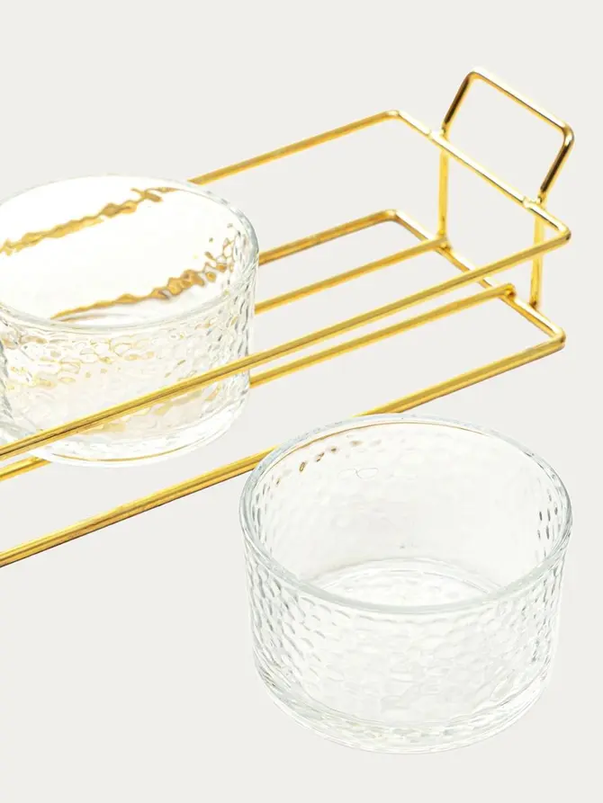 Zestaw miseczek SERENE transparentnych na stojaku, 3 szt. 31x10 cm