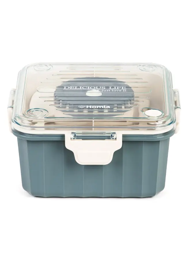 Lunchbox POPPIE z łyżeczką niebieski 2.15 l