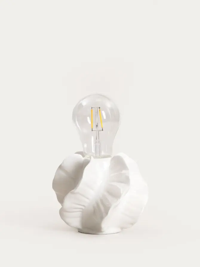 Lampka LED KALASA z odkrytą żarówką biała 16x22 cm