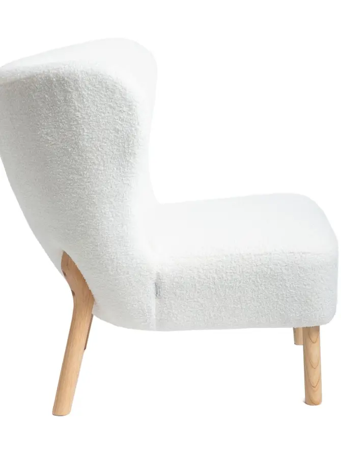 Fotel RUKA w tkaninie TEDDY ecru 69x80x79 cm