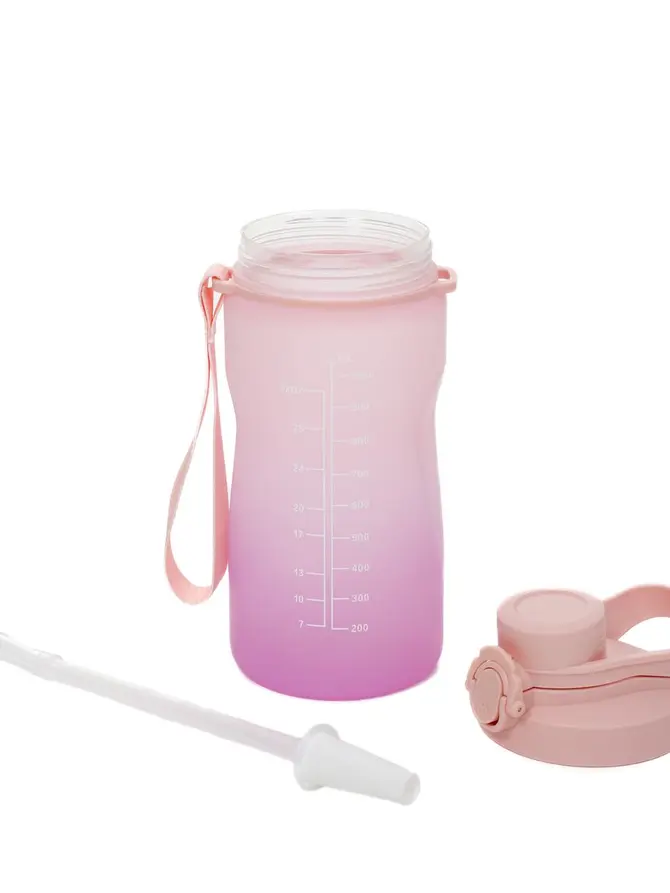 Butelka bidon OMBRE różowa ze sznureczkiem 1,2 l