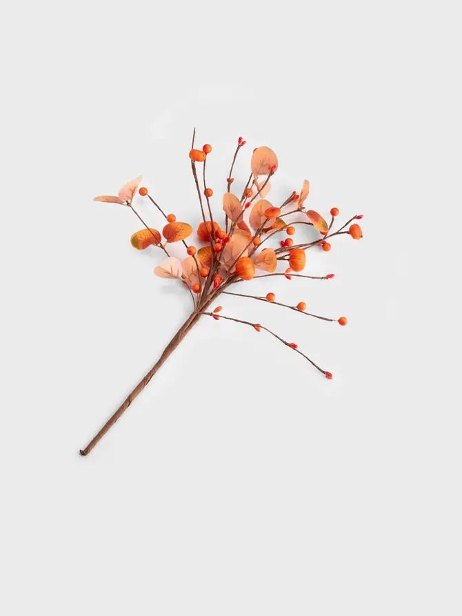 Gałązka sztuczna RAMITA z dyniami pomarańczowa 45cm