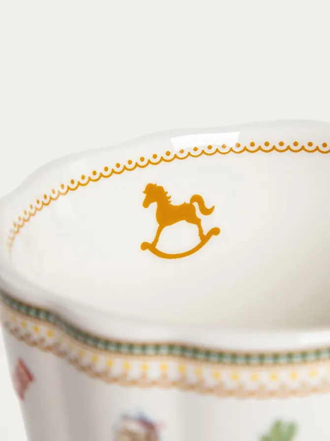 Kubek ABARIS porcelanowy z czerwonym uchem 0,3 l