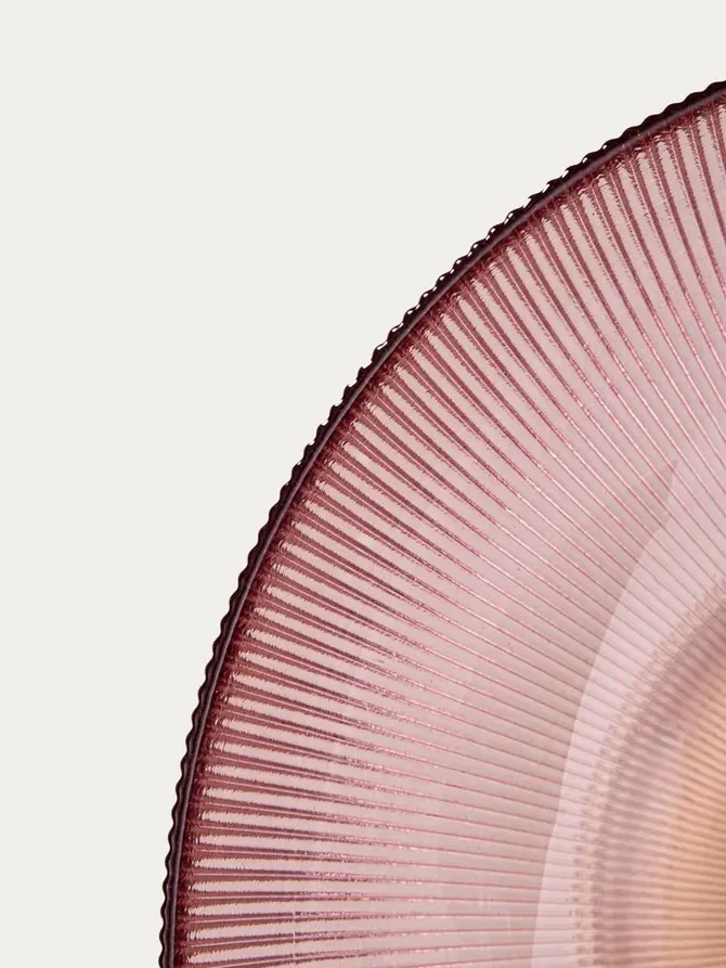 Patera MEGALO szklana różowo - żółta 25 cm