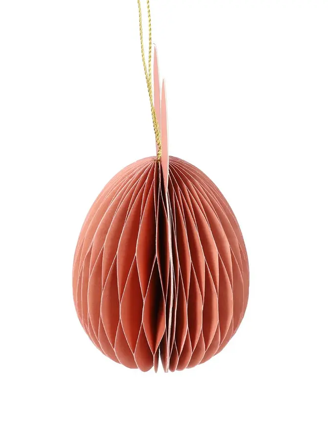 Zawieszka wielkanocna GALLA papierowe jajko z uszami różowe 15 cm