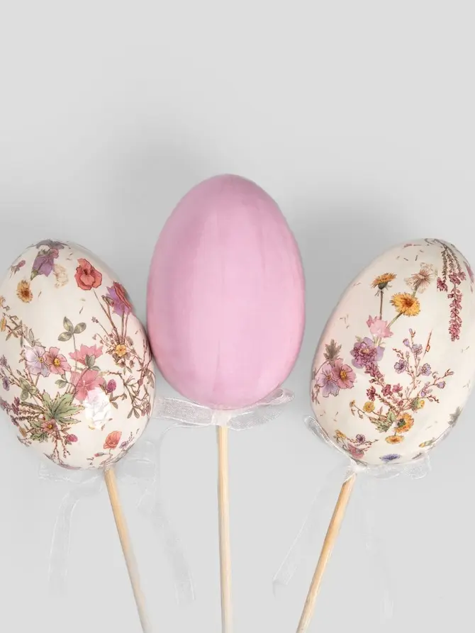 Dekoracja MEADOW FLOWERS jajka kolorowe bukiet 3 szt.