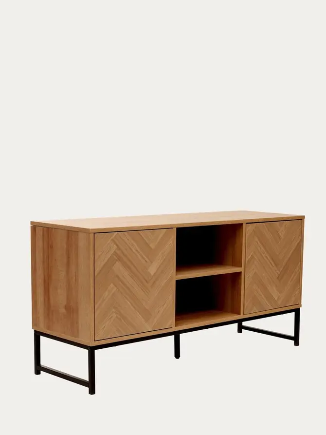 Szafka RTV SWEN natural z metalowymi nogami 120x38x60 cm