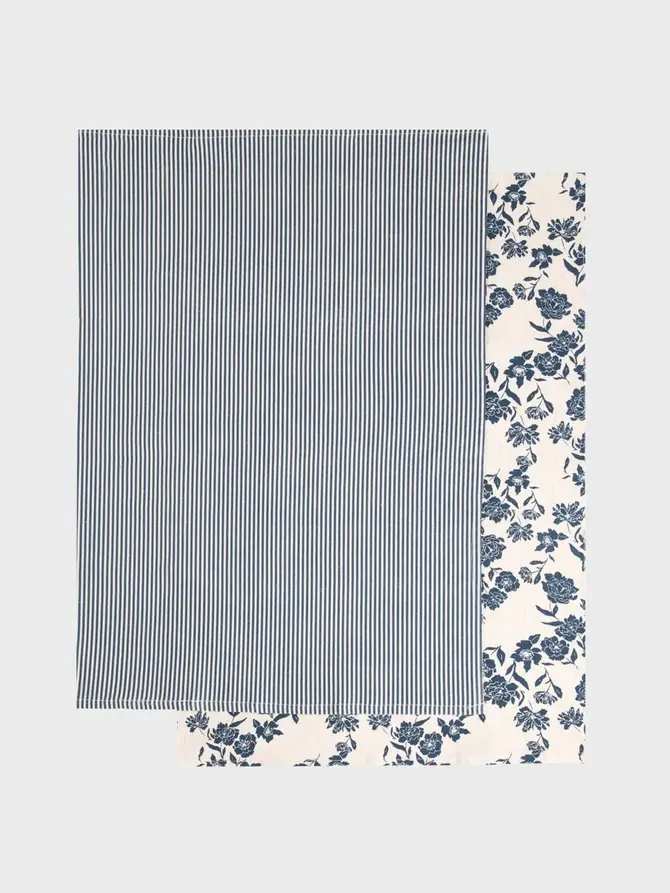 Zestaw ścierek kuchennych FLORAL HAMPTONS w kwiaty 2*45x65 cm