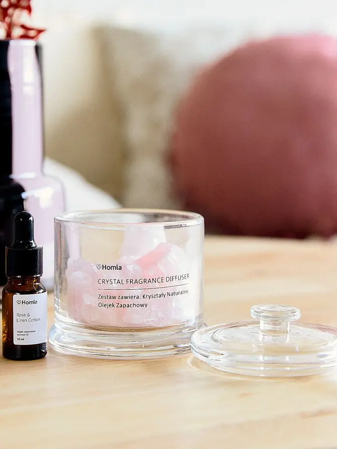 Zestaw zapachowy SERENITY Rose & Linen Cotton 300 g + 10 ml