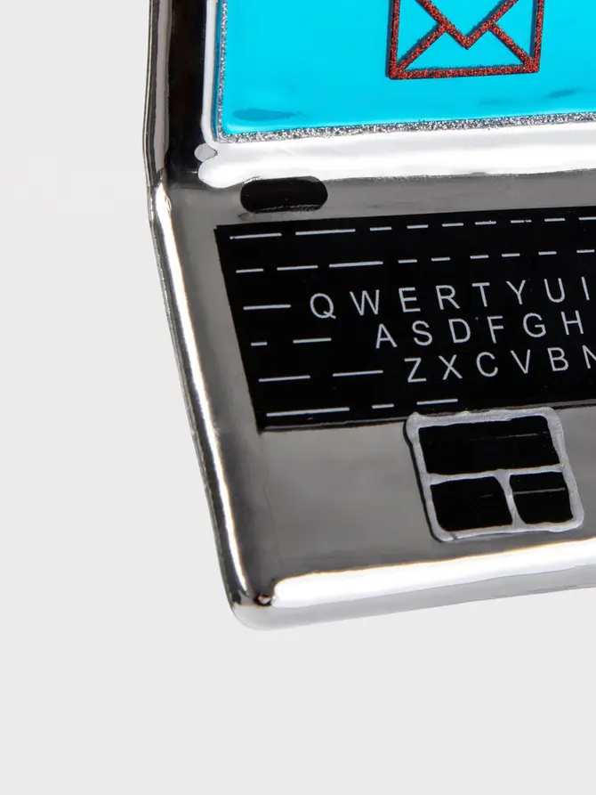 Bombka GLASSO kształtna szklana laptop 12x8 cm