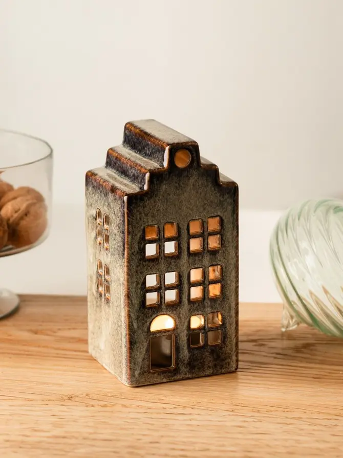 Lampion ESMALTE domek ceramiczny 7,5x7,5x15 cm