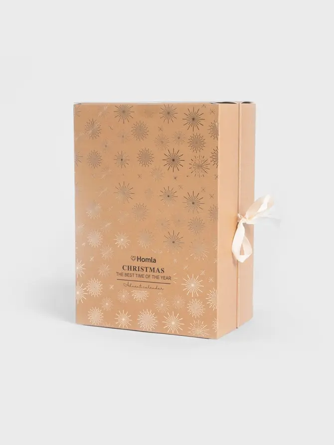 Kalendarz adwentowy SANTA'S SELECTIONS świąteczny ecru 24 SZT
