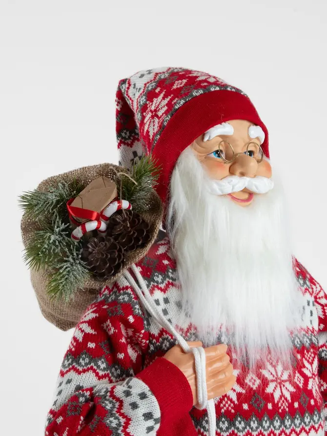 Skrzat CLAUSE Mikołaj duży w sweterku świątecznym 90 cm