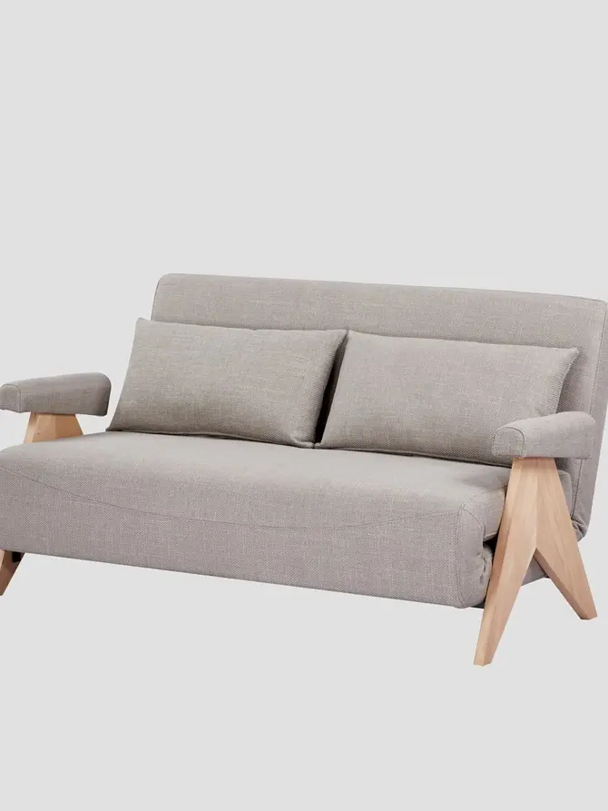Sofa CALORE 2-osobowa, z funkcją spania beżowa 157x90x82 cm