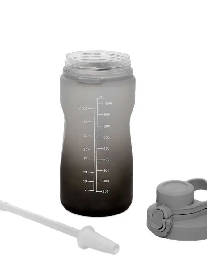 Butelka bidon OMBRE szara ze sznureczkiem 1,2 l