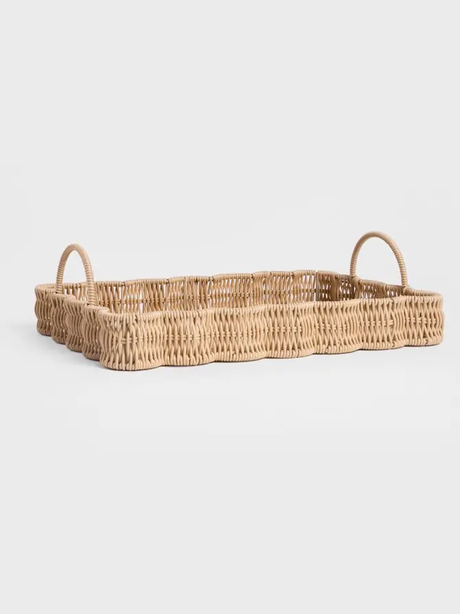 Taca dekoracyjna COBELS pleciona naturalna 42x28x5,5 cm