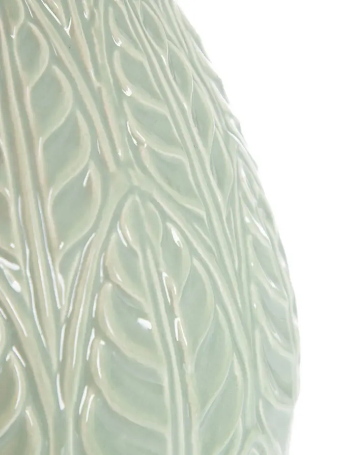 Wazon NATTO ceramiczny z tłoczeniami pistacjowy 15x24 cm