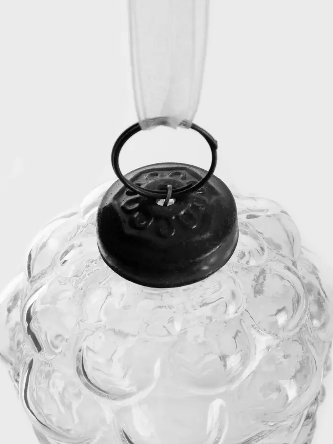 Bombka INDIS szklana szyszka transparentna 7,5 cm