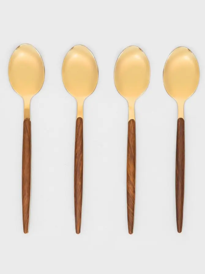 Zestaw łyżeczek do herbaty CORK złotych 4 szt.