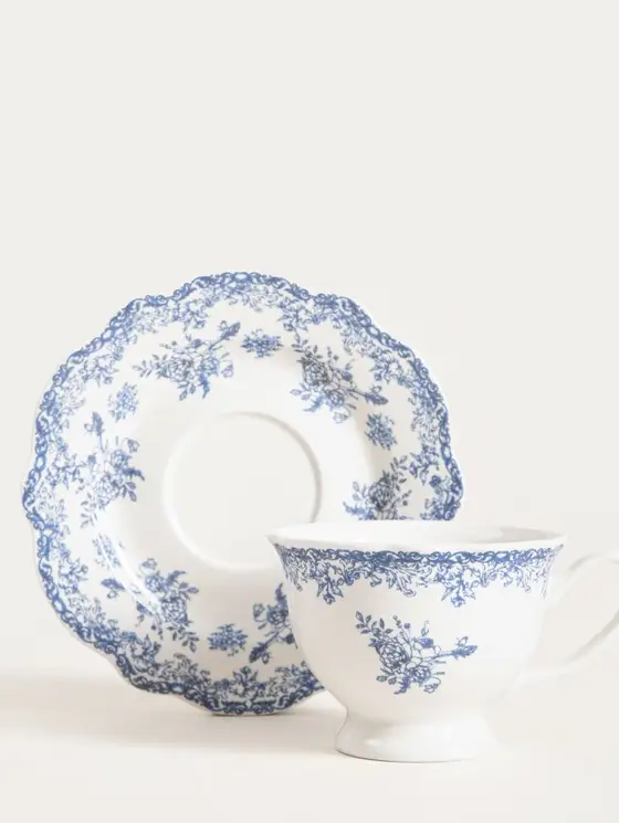 Filiżanka ze spodkiem LOURRY porcelanowa granatowa 0,2 l
