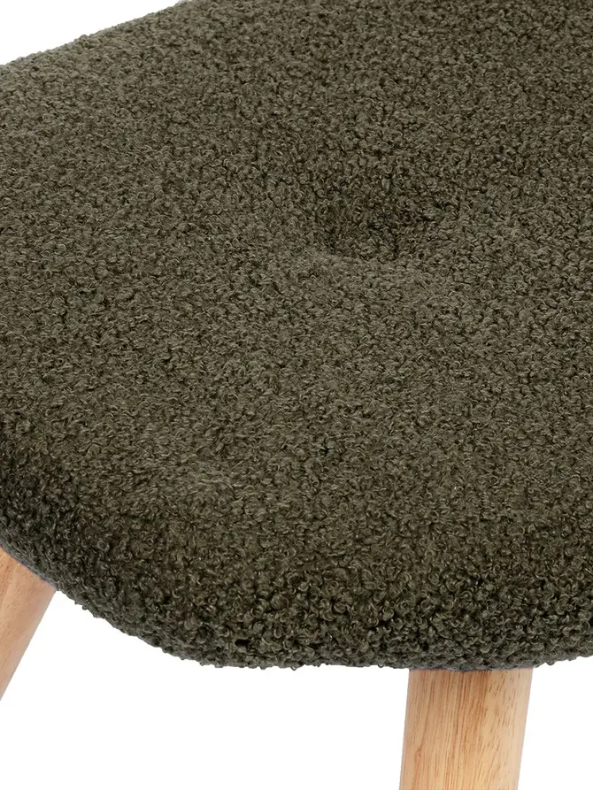 Podnóżek MOSS TEDDY BOUCLE w tkaninie TEDDY zielony 61x41x38 cm