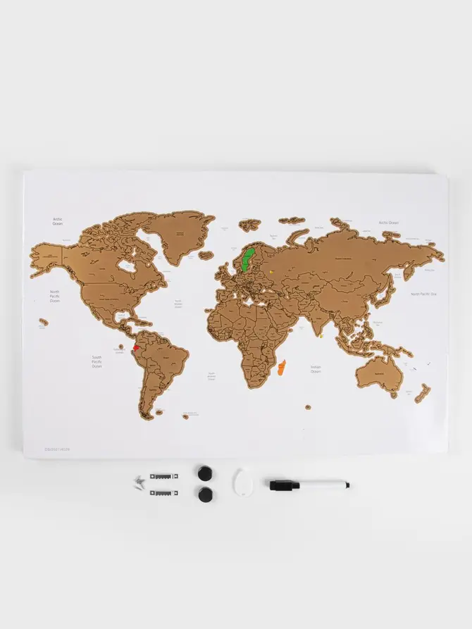 Mapa świata KESDO zdrapka 60x40x2 cm