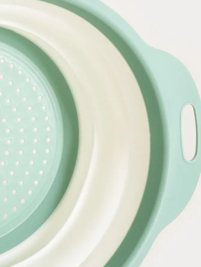 Durszlak EASY COOK składany okrągły zielony 24x9 cm