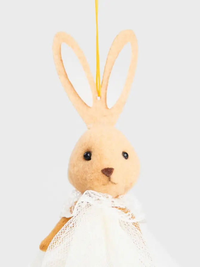 Zawieszka BALLERINA wielkanocna królik ecru 17 cm