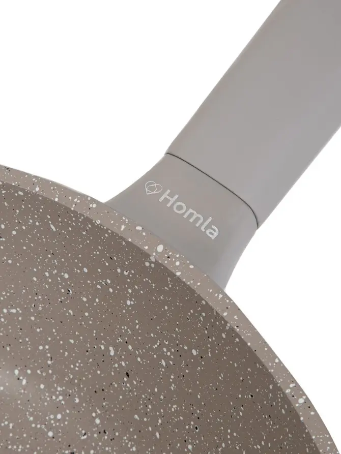 Patelnia TRISTAN głęboka z pokrywką szara 28 cm