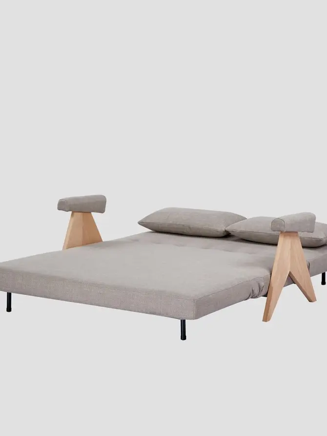 Sofa CALORE 2-osobowa, z funkcją spania beżowa 157x90x82 cm