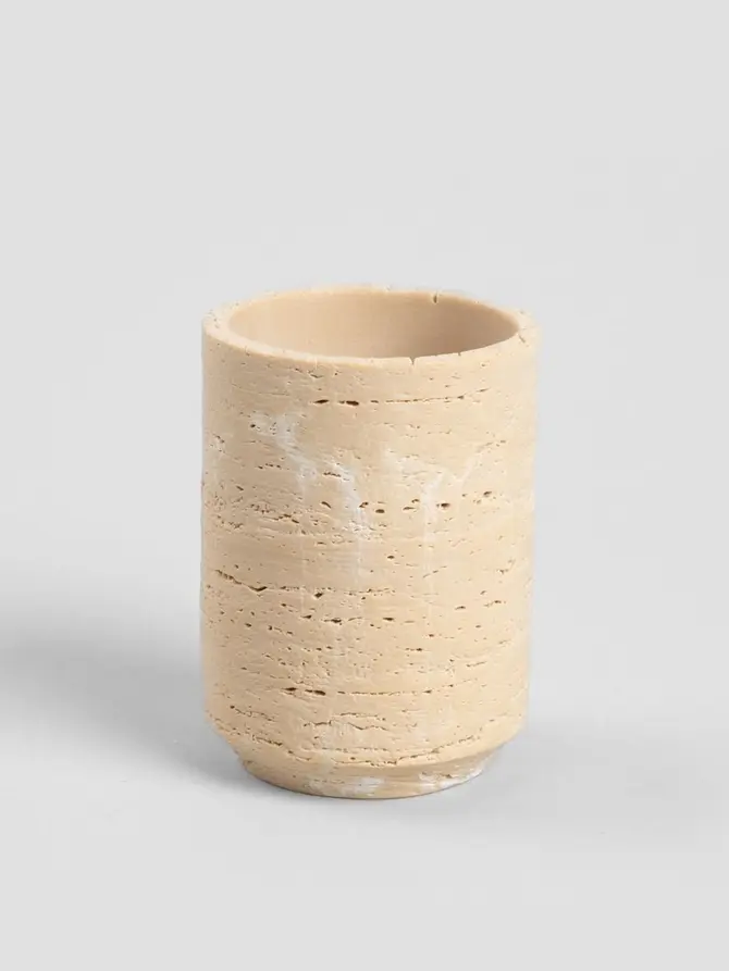 Kubek łazienkowy NAIA z efektem kamienia 8x10,5 cm