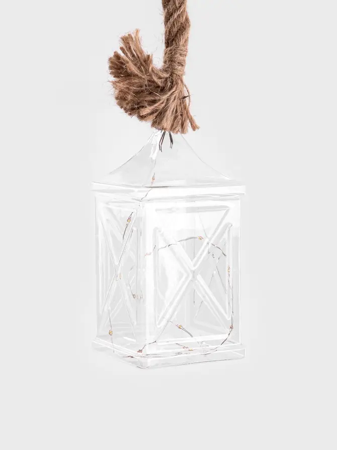 Lampion ILUMES szklany lampion ze sznurem LED XM24