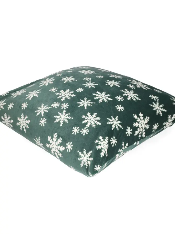 Poszewka w śnieżynki zielona SNOFLOCK 45x45 cm XM20 985700