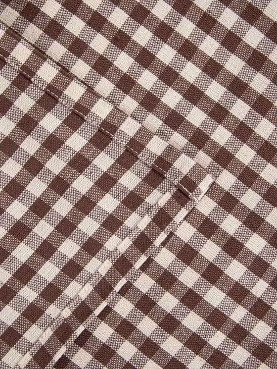 Obrus MARAVILLA bawełniany w brązową kratkę 150x220 cm