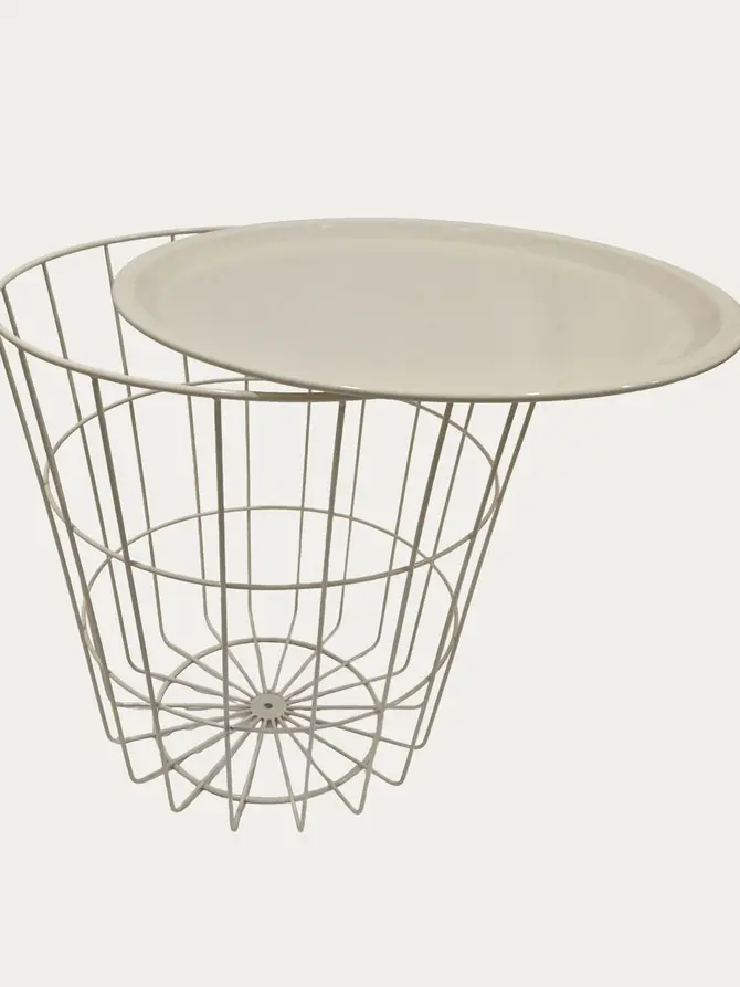Stolik SCANDI kremowy z kremowym blatem 41x41 cm
