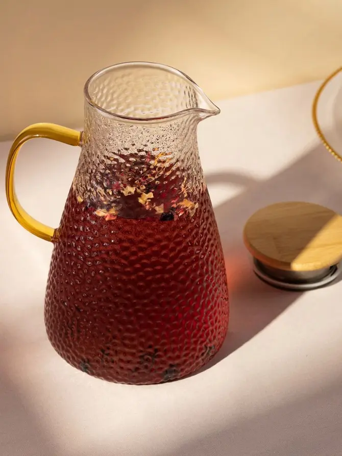 Dzbanek AMBER młotkowane szkło 1,5 l