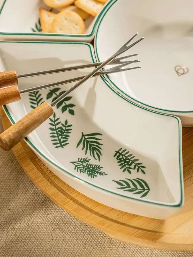 Półmisek FINCAN w zielone liście 30cm