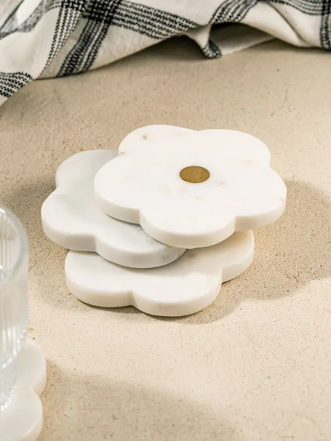 Zestaw podkładek MARBLE marmurowych kwiatki 4 el