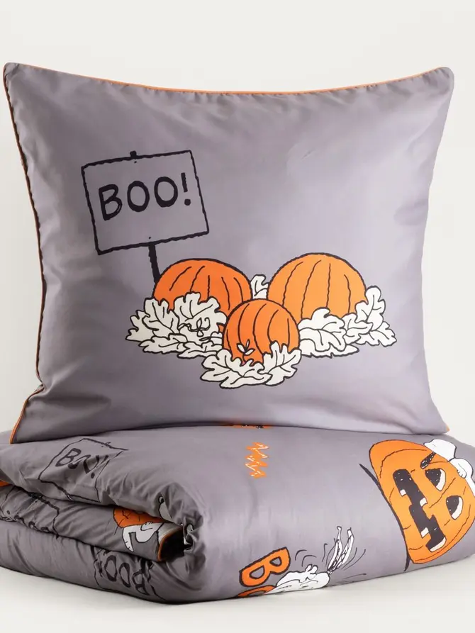 Pościel HALLOWEEN SNOOPY z mikrofibry ze wzorem Snoopy 160x200 + 2*70x80 cm