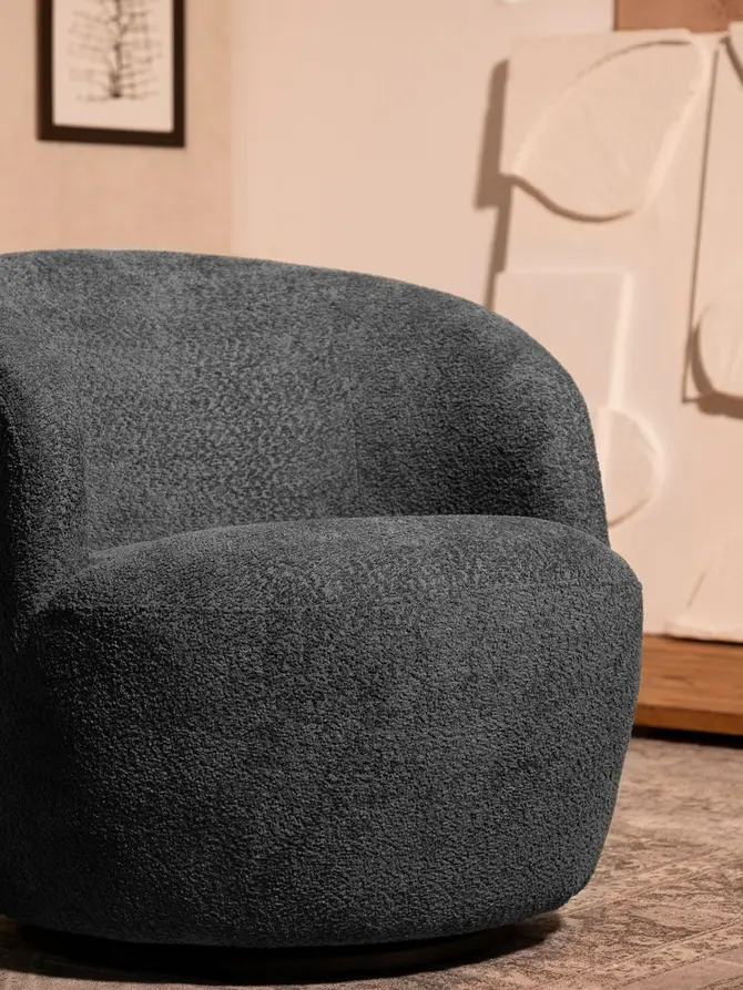 Fotel SVINGEN obrotowy szary 65.5x77x69cm