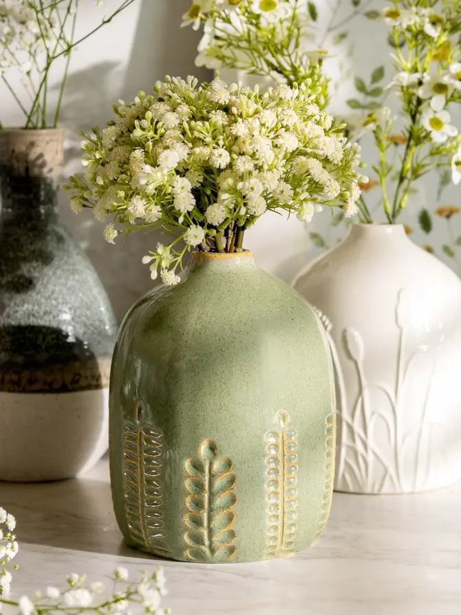 Wazon MEADOW ceramiczny pistacjowy 15x18 cm