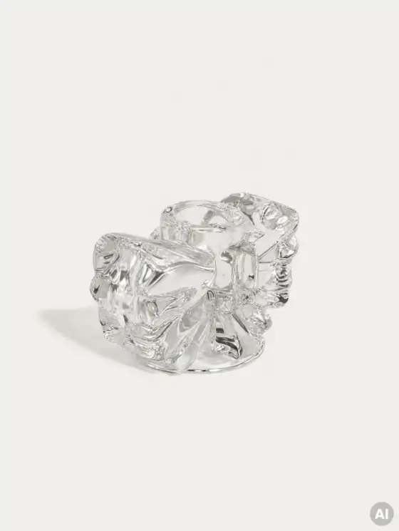 Świecznik GLASSI kokardka szklana 9,6x5,5x5,5 cm