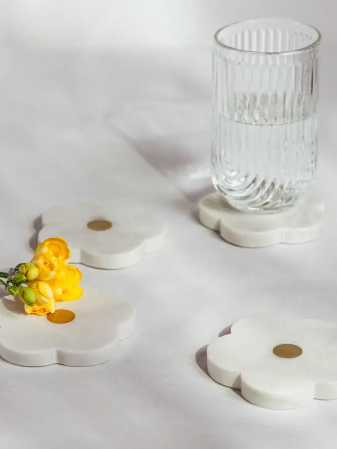 Zestaw podkładek MARBLE marmurowych kwiatki 4 el