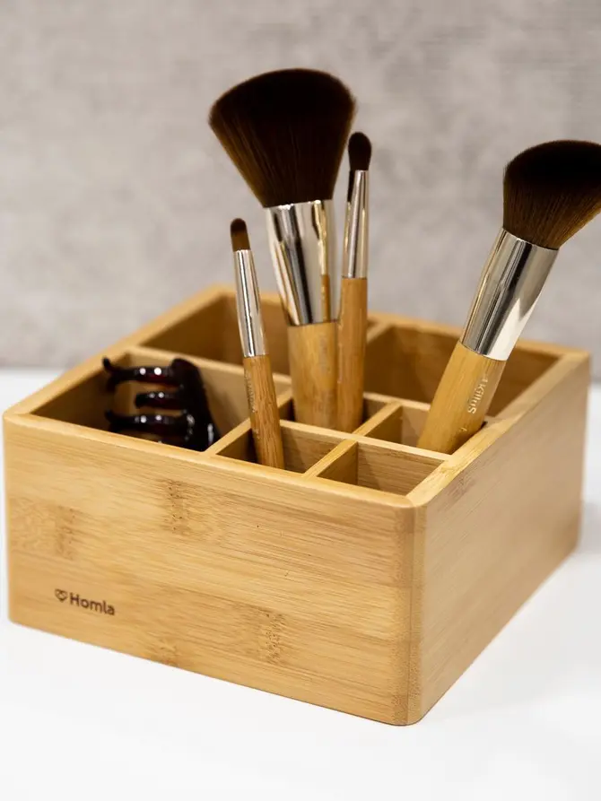Organizer VATI bambusowy naturalny 15x15 cm