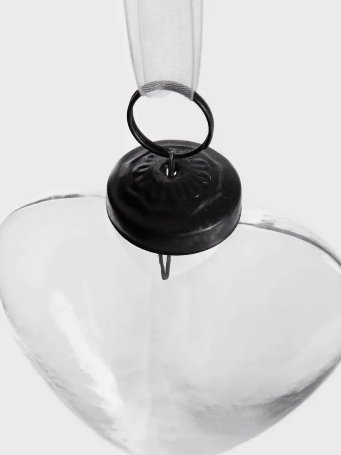 Bombka INDIS szklana serduszko transparentne 7,5 cm