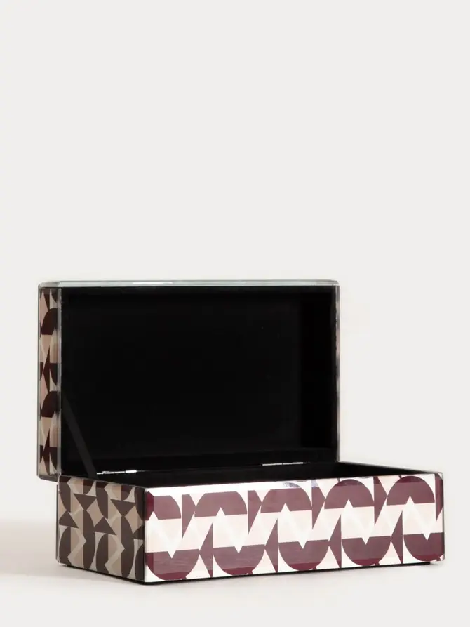 Szkatułka na biżuterię CHERRY CHIC ze wzorem bordowym 20x12x8 cm