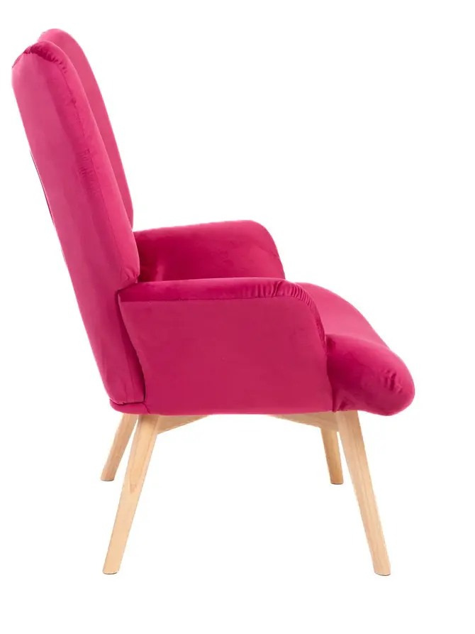Fotel MOSS welurowy fuksjowy 70x55x95 cm