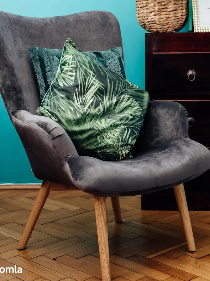 Poszewka w zielone liście BJUR 45x45 cm ALL 911235