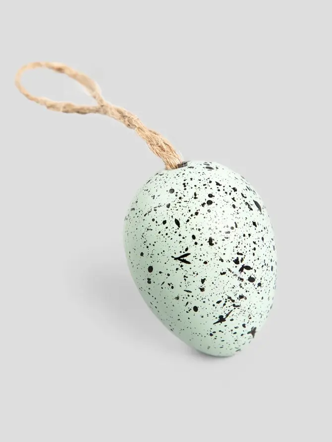Zawieszka MARVA jajka biało-pistacjowe zestaw duży 9 szt. 3x4 cm